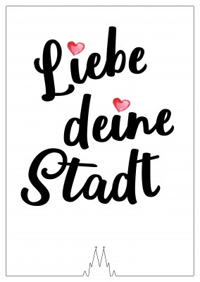 Postkarte Spruch Liebe deine Stadt 
