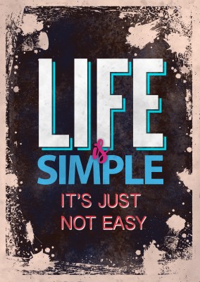 Vintage Spruch Postkarte: Life is simple it`s just not easy