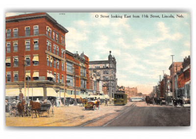 Lincoln, nebraska, O Street looking east