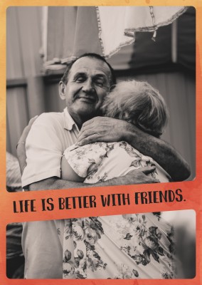 Livet är bättre med friends_postcard_quotes_words