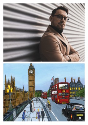 Illustratie Zuid-Londen Kunstenaar Dan London town