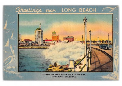 Long Beach California Rainbow Pier Greetings