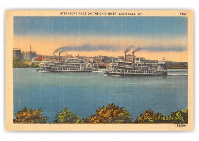 Louisville, Kentucky, Stemboat race on Ohio River