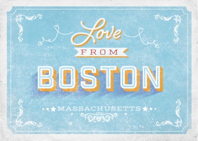 Vintage Postkarte Boston