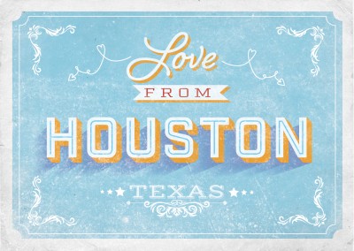 Vintag Postkarte Houston, Texas
