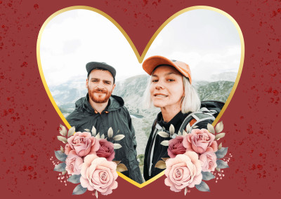 Love frame, heart shaped