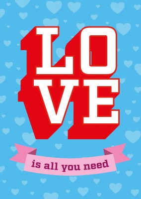 love is all you need vintage postkarte