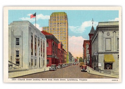 Lynchburg Virignia Church Street Looking North from Ninth Street