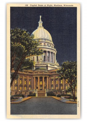 Madison, Wisconsin, Capitol Dome at night