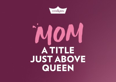 GYMQUEEN Mãe de um título logo acima do queen