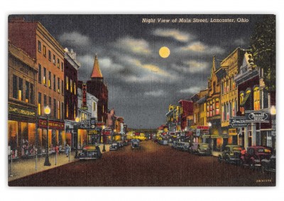 Mansfield, Ohio, Main Street looking south night