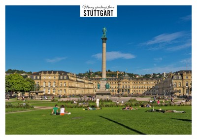 Photo of Stuttgart Germany showing Castle's square–mypostcard