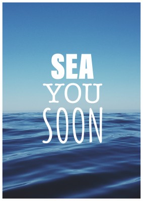 cartão-postal dizendo Mar, você em breve