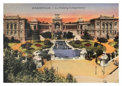 vintage postcard Marseille Le Palais Longchamp