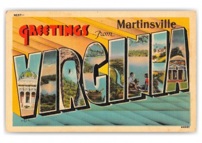 Martinsville Virginia Greetings Large Letter