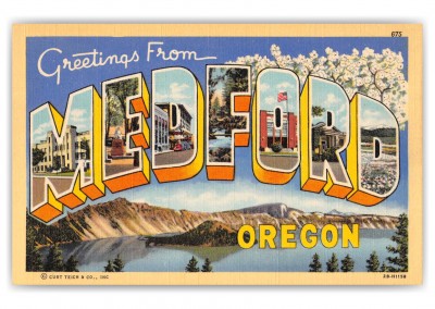 Medford Oregon Greetings Large Letter