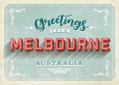 Vintage postcard Melbourne