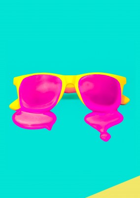 Kubistika schmelzende Sonnenbrille in neonfarben