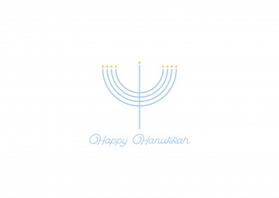 Minimalistic Menorah, Happy Hanukkah
