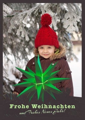 Merry Christmas with green star, own picture.