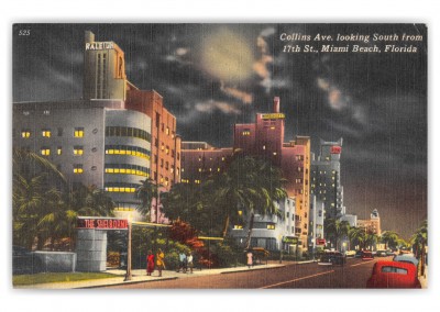 Miami Beach, Florida, Collins Avenue at night