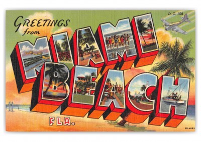 Miami Beach Florida Large Letter Greetings