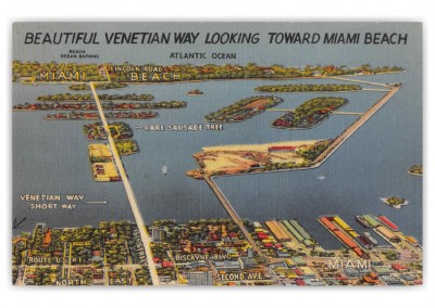 Miami Beach Florida Venetian Way Aerial View