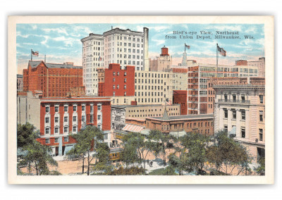 Milwaukee, Wisconsin, birds eye view from Union Depot