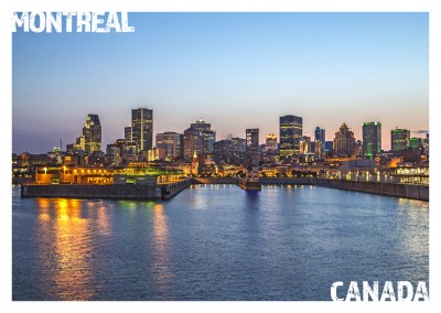 Photo of Montreal's Sykline by night–mypostcard