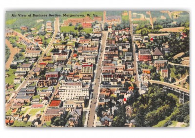 Morgantown West Virginia Business Section Air View