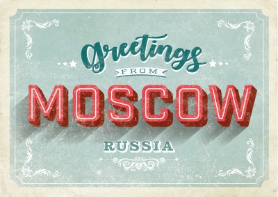 Vintage Postkarte Moskau