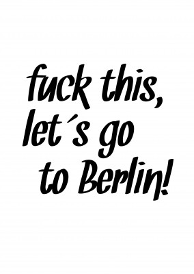 Berlin-Spruch in schwarzer Handschrift auf weissem Grund–mypostcard