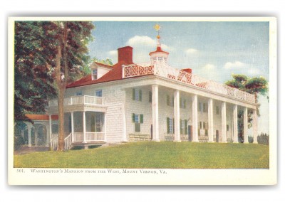 Mount Vernon, Virginia, Washington's Mansion from the west