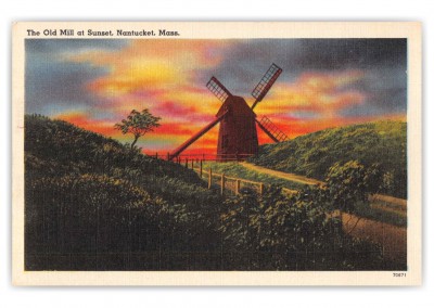 Nantucket Massachusetts Old Mill at Sunset