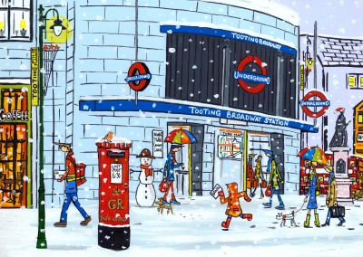 IlustraciÃ³n Del Sur De Londres, El Artista Dan De Navidad@Tooting