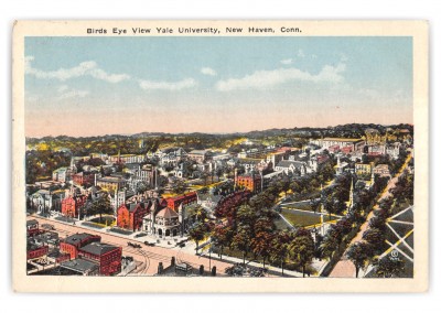 New Haven, Connecticut, Birds-eye of Yale University