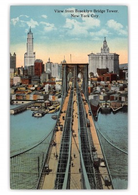 New York City View from Brooklyn Bridge Tower