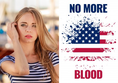 No more blood card with USA flag