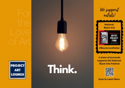 la carte postale Pour l'Amour de l'Art, Nous soutenons les Artistes Artiste Noir de financement des Projets