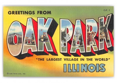 Oak Park Illinois Large Letter Greetings