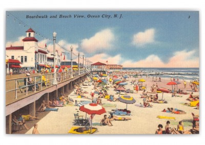 Ocean City, New Jersey, Boardwalk and beach View