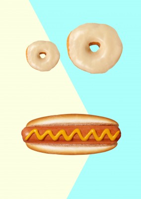 Kubistika Donut und Hotdog