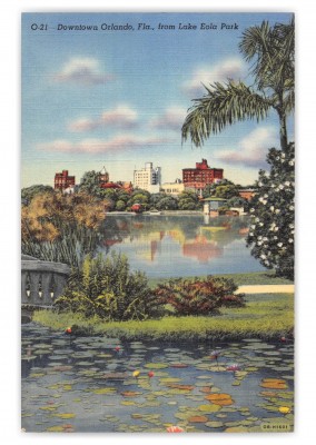 Orlando, Florida, downtown from lake Eola Park