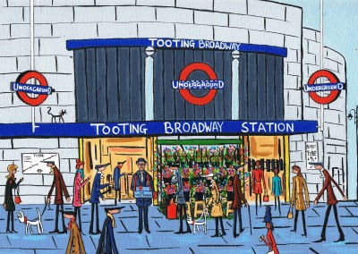 Illustrazione Sud di Londra, l'Artista Dan Sud di Londra, l'Artista Dan Papavero giorno a Tooting