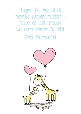 Illustration Giraffen mit Herzluftballon