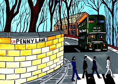 Illustratie Zuid-Londen Kunstenaar Dan Penny Lane