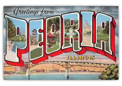 Peoria Illinois Large Letter Greetings