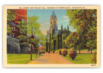 Philadelphia, Pennsylvania, library and College Hall, Univeristy of pennsylvania