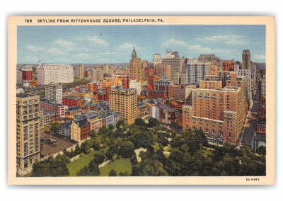 Philadelphia, Pennsylvania, Rittenhouse Square skyline view