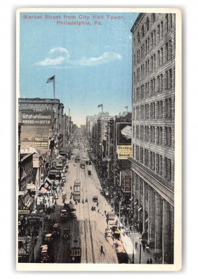 Philadelphia, Pennsylvnia, Mark Street from City Hall Tower